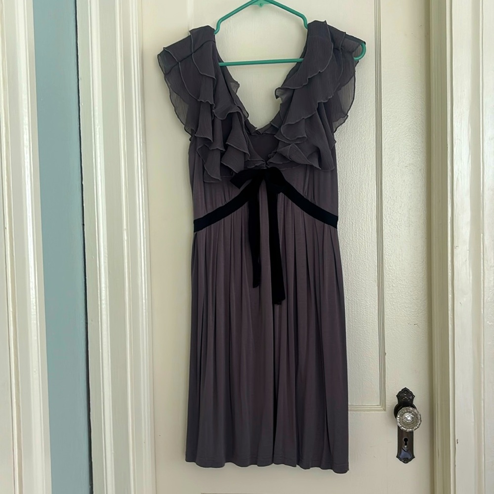 Grey cotton ruffle dress Size S by twelve.